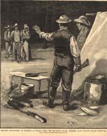 Figure 39. Quarantine personnel in Florida turning back yellow-fever fugitives, 1888. U. S. National Library of Medicine