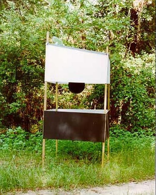 Figure 10. Attractant trap, with black sphere, used to lure biting flies.