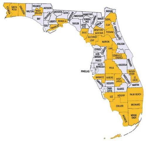 Figure 2. Florida distribution- April 2007.