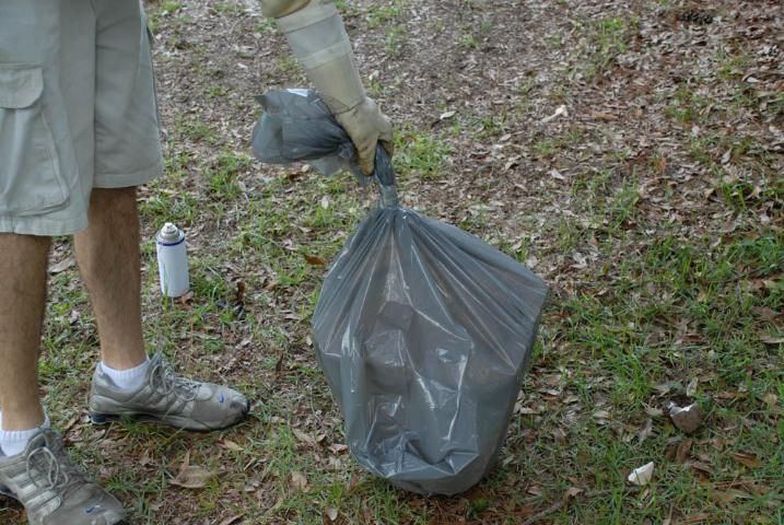 Figure 10. Trap in bag sealed with duct tape