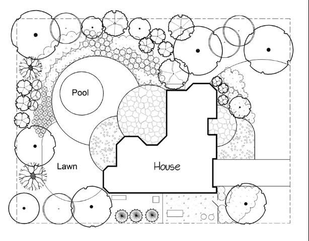 Figure 2. Circular forms in hardscape and lawn panels.