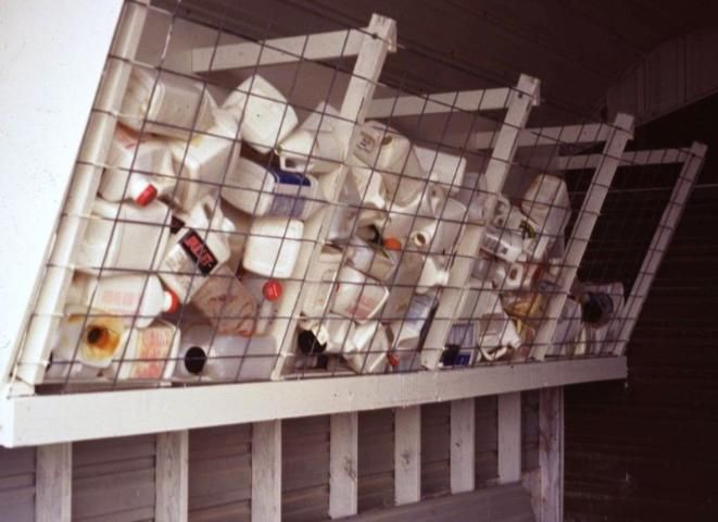 Figure 18. Empty pesticide containers stored prior to transporting to a recycling event.