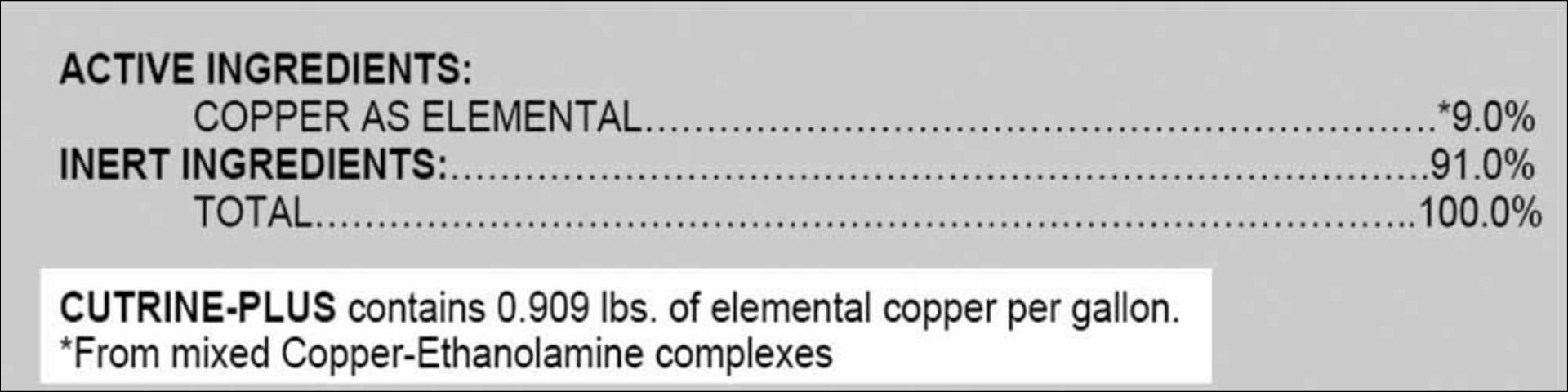 Figure 5. Statement of copper content.