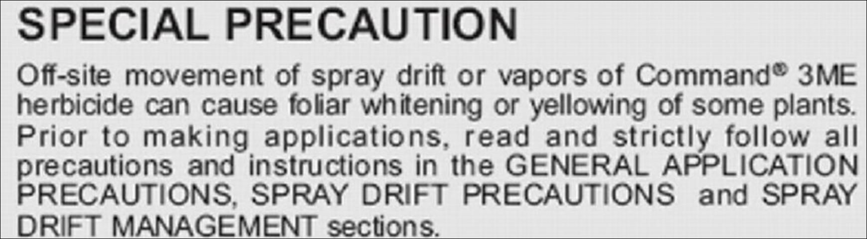 Figure 2. This pesticide label includes a precautionary statement regarding vapor.