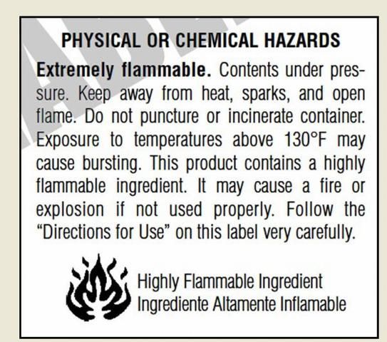 Figure 2. Fire-and-explosion warning of TRF product label.