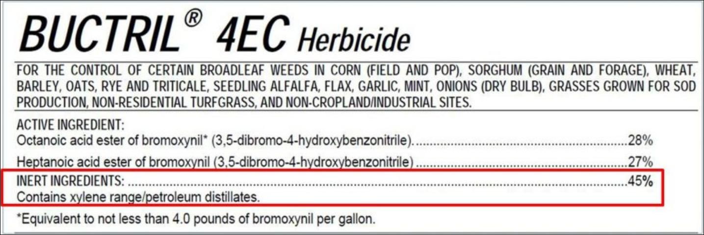 Figure 1. Some inert ingredients are specifically identified in the label ingredient statement.