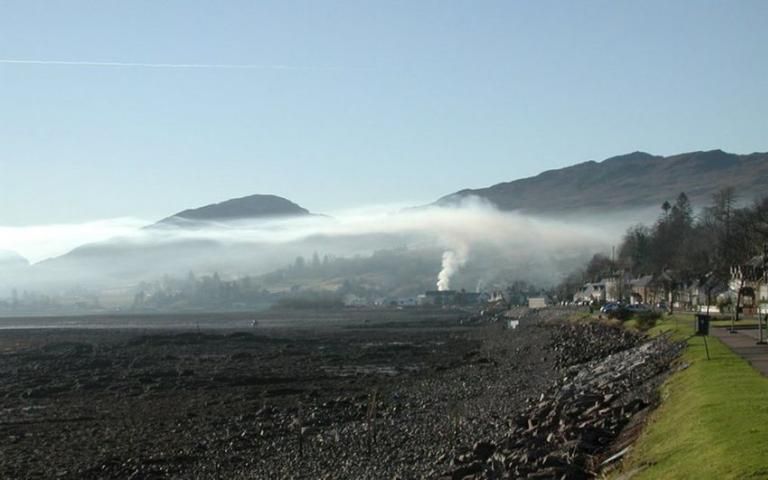 Figure 7. Temperature inversion evidenced by smoke not dissipating.