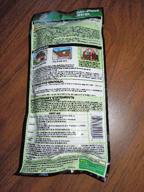 A commonly-sold pest strip's Directions for Use can be confusing and difficult to read.