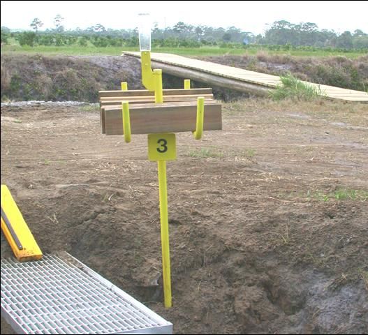 Figure 6. Storage rack for keeping boards readily accessible at the structure. Racks can be numbered for easy reference to structures within the grove. They are also ideal for mounting rain gauges for monitoring rainfall.