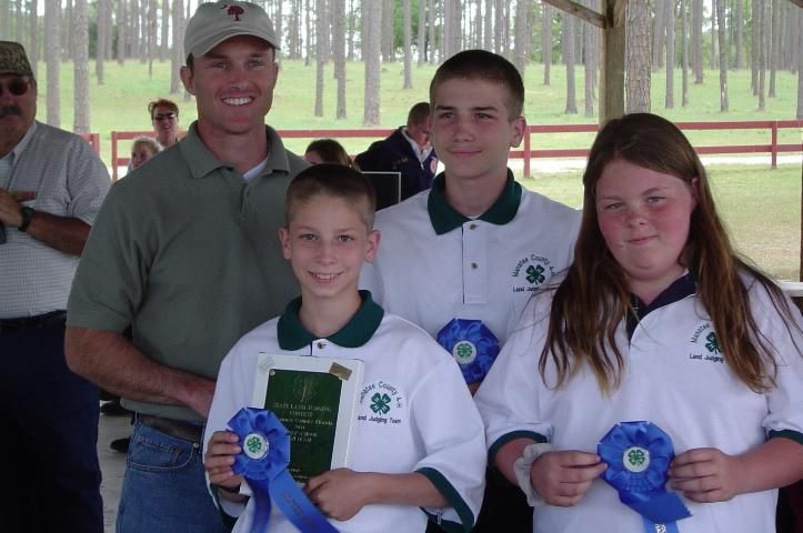 Figure 3. The Manatee County 4-H middle school team received first place at the Florida 4-H/FFA Land Judging Contest.