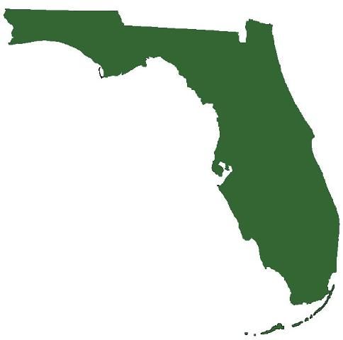 Figure 7. Florida distribution of the eastern diamondback rattlesnake: entire state.