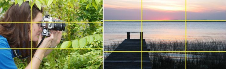 Figure 2. These photos show the rule of thirds in action. In each shot, the major impact or action takes place at intersections of the nine sections of the screen.