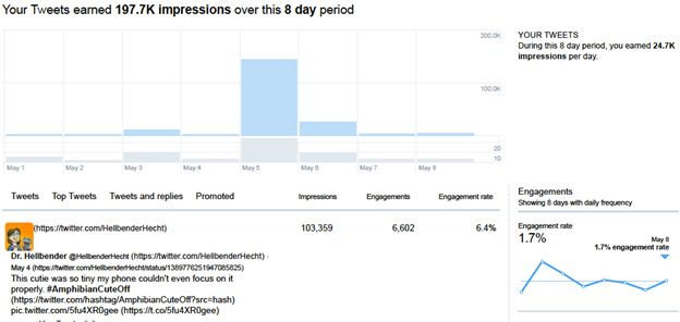 A graphic representation of Twitter analytics.